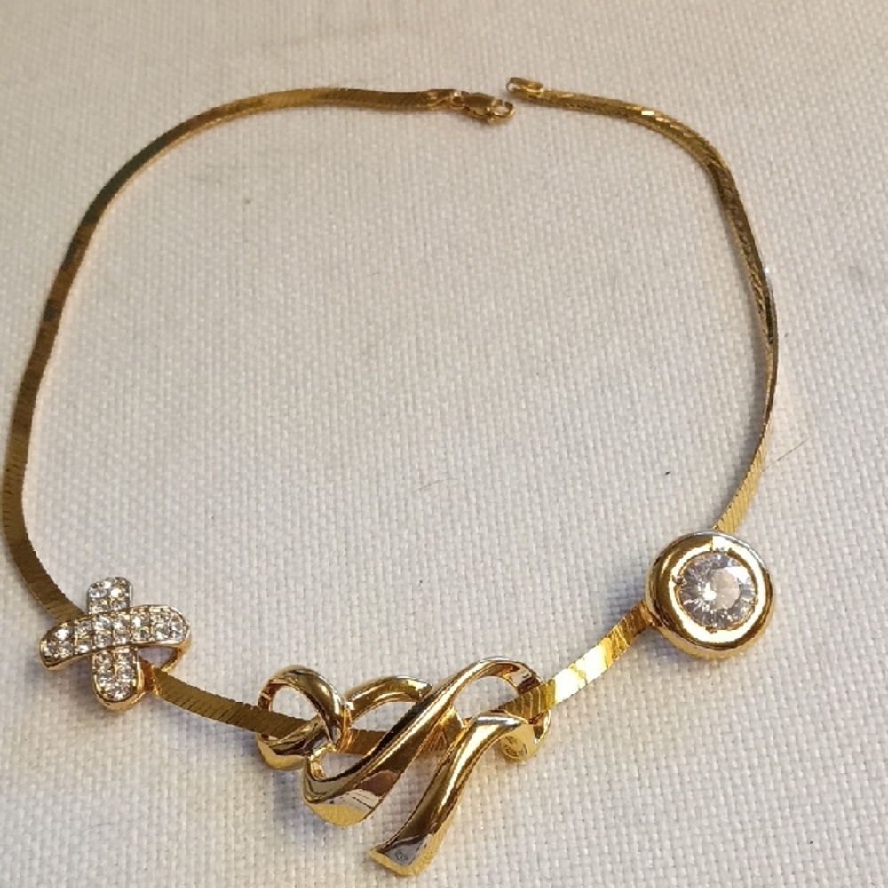 Reversible Gold Snake Necklace, 925, Comes with 3 Changeable Sliders, Technibond